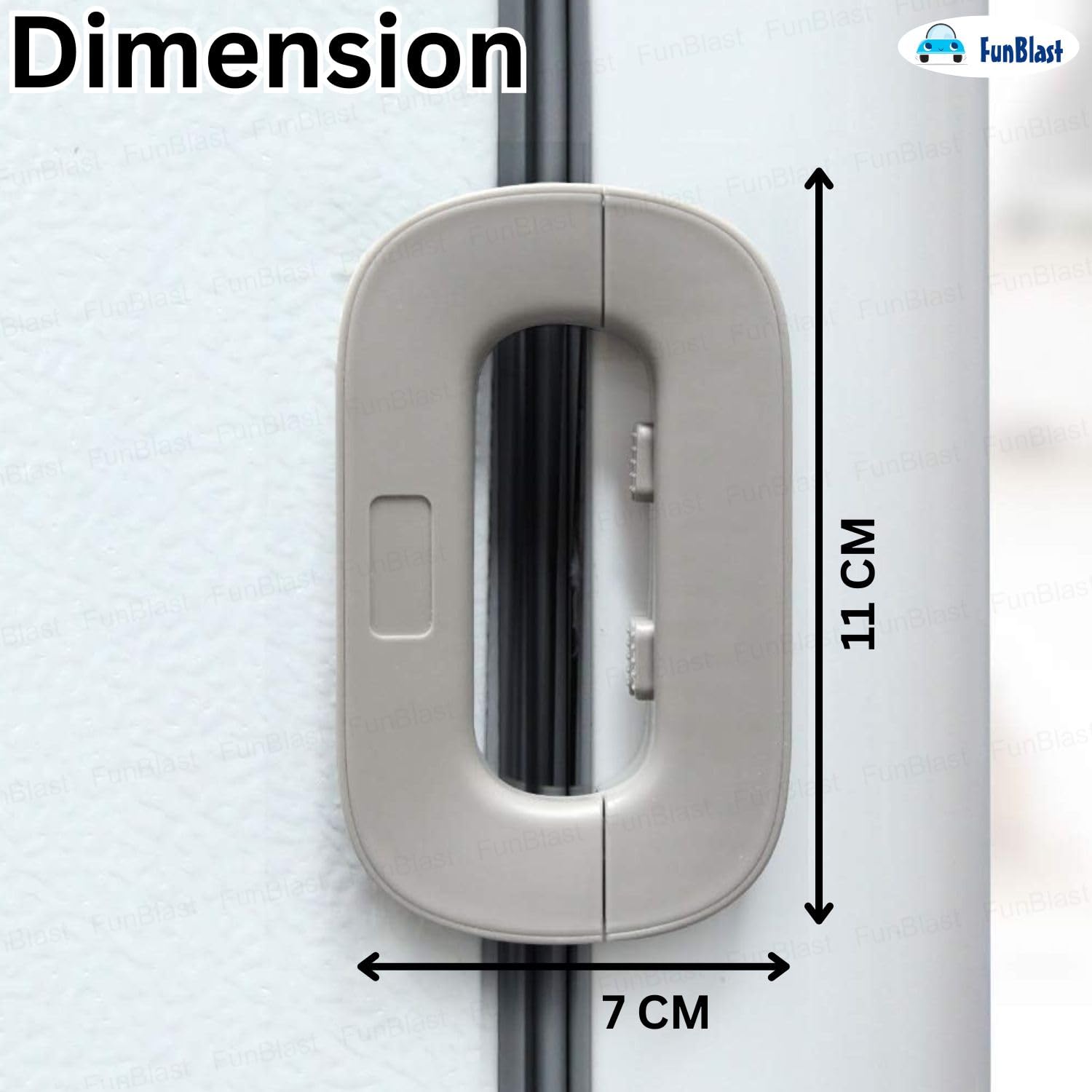 FunBlast Sliding Door & Window Safety Lock – No Drill Child Safety Lock for Refrigerator, Sliding Windows, Balcony Doors & Wardrobes, Easy Installation Adjustable Locks (Grey) — Amazon image 2