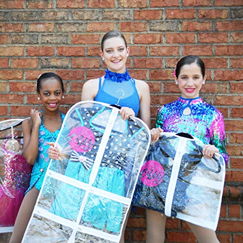 Costume Garment Bag With Pockets, White Trim