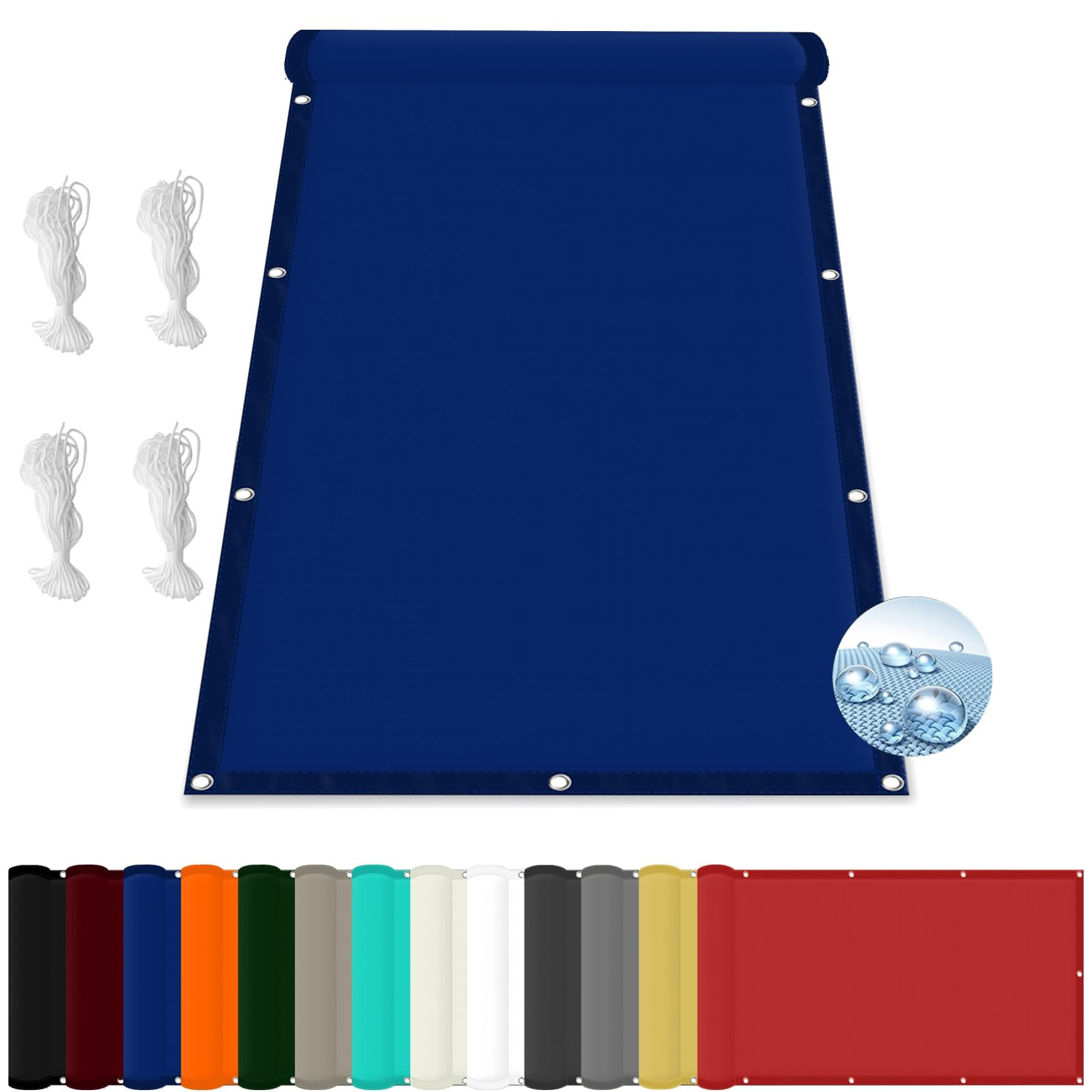 GLDYTVF Waterproof Sun Shade Sail 3.4 x 3.8m 98% UV Block Navy Blue Rectangular Canopy for Outdoor Patio Party Custom