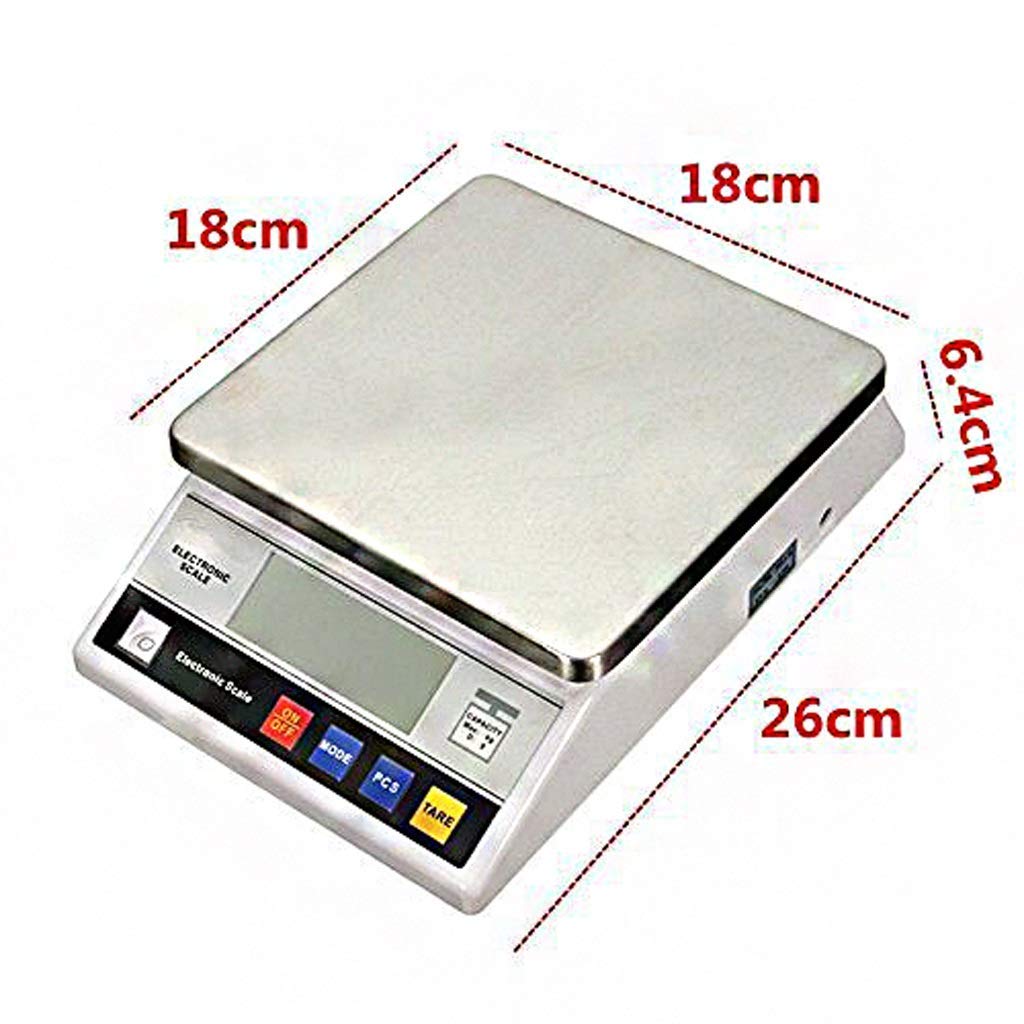 Balanza de laboratorio, balanzas de joyería Balanzas de cocina de 0,1 g Plataforma de acero inoxidable de CA y CC (3000 Gx0,1 G) Almacenamiento compacto, fácil de limpiar little surprise