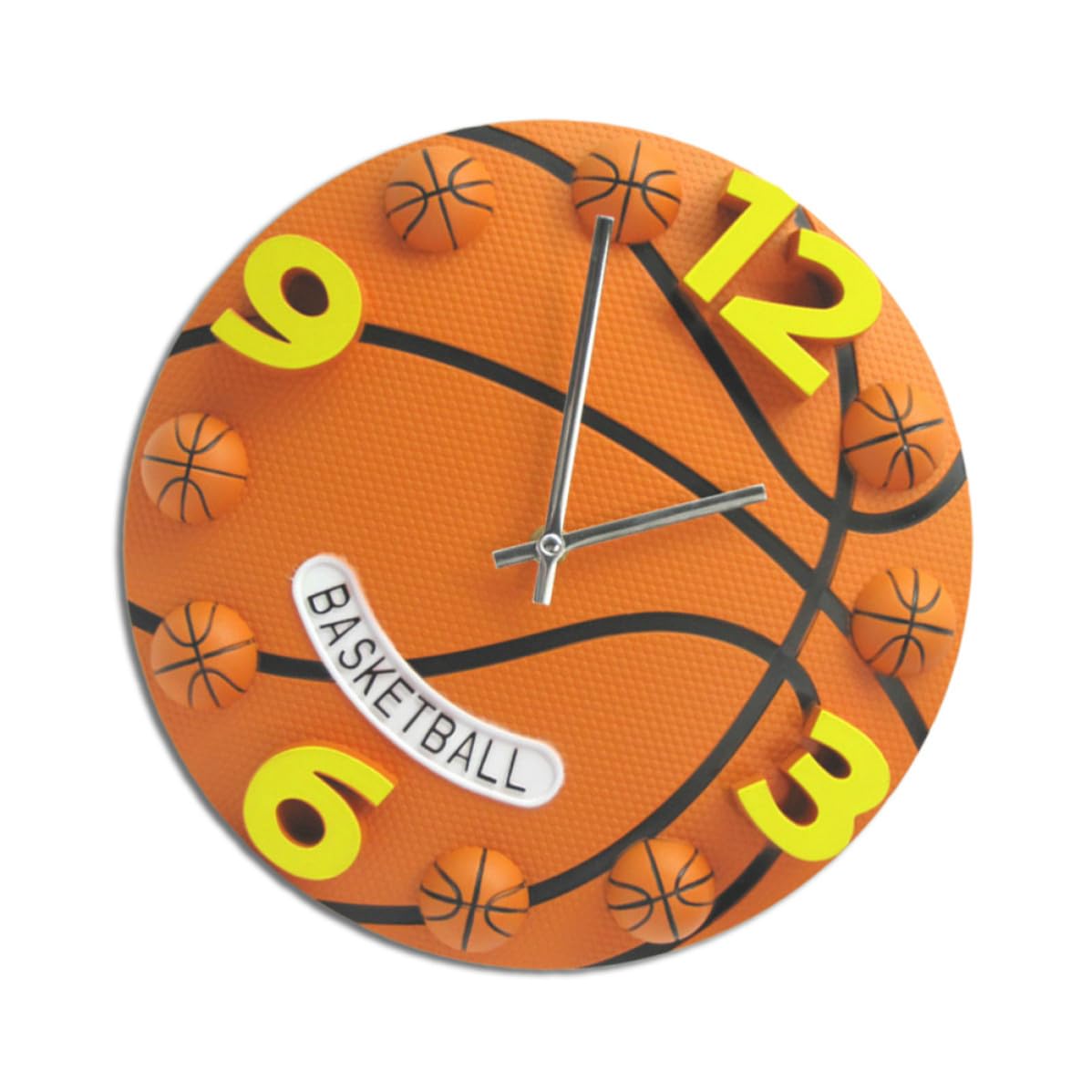 Horloge silencieuse de basket-ball decoration murale chambre garçon