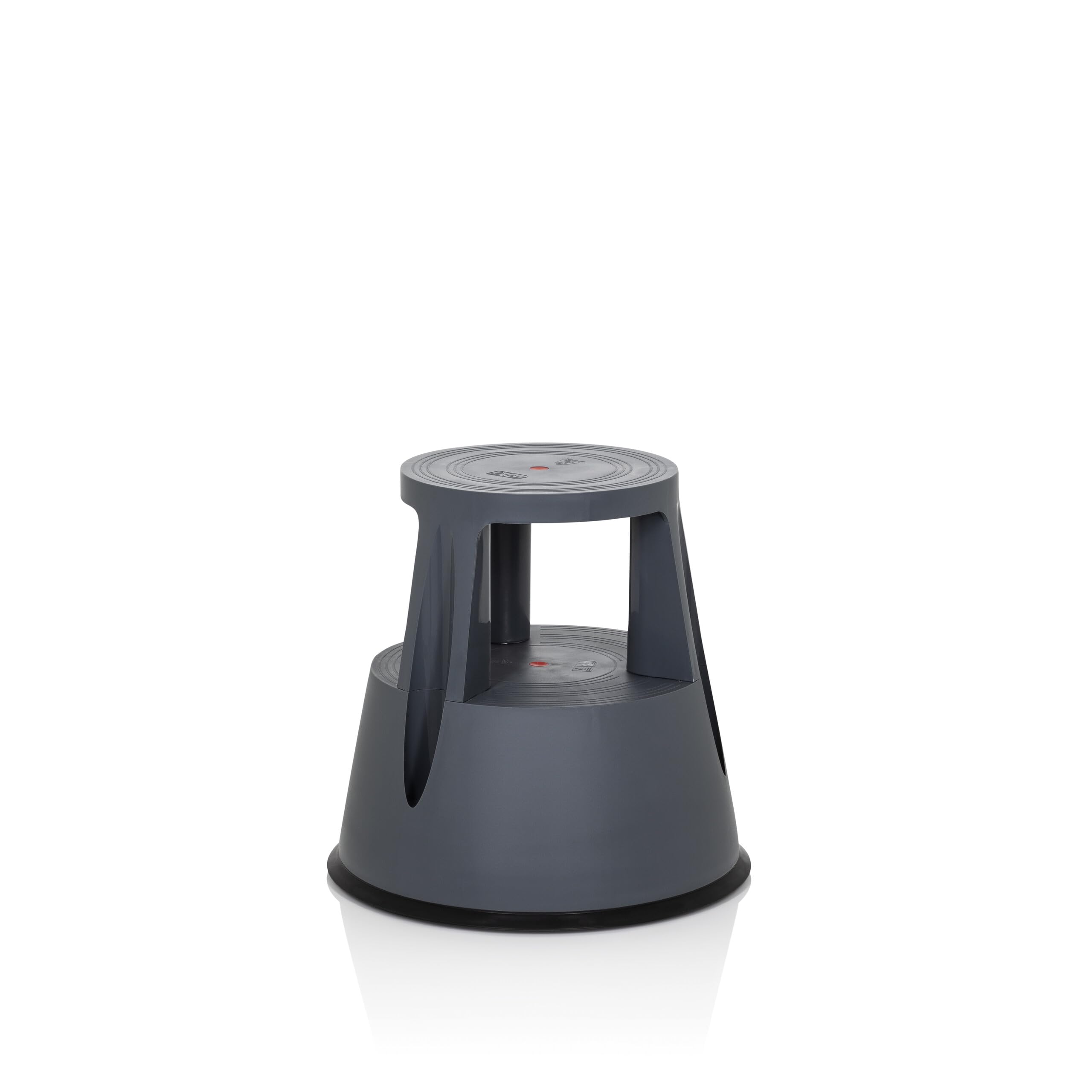 hjh OFFICE Tabouret marchepied TIO-M I Plastique Pied d'éléphant, Hauteur 42 cm, Charge Max. 150kg, avec roulettes 830001 Gris