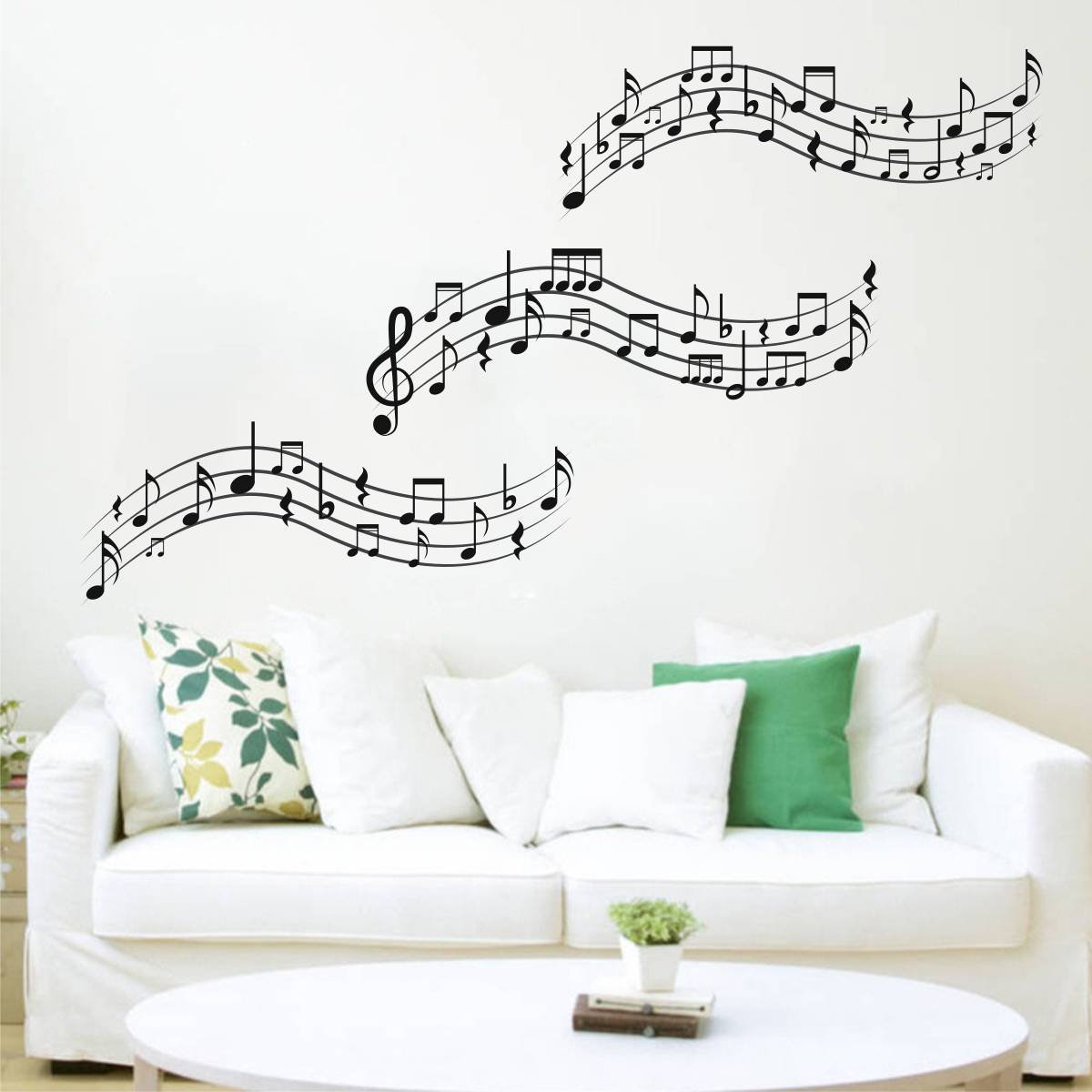 Rawpockets 'Music Notation' Wall Sticker (PVC Vinyl, 0.99 cm x 55 cm x 55 cm)
