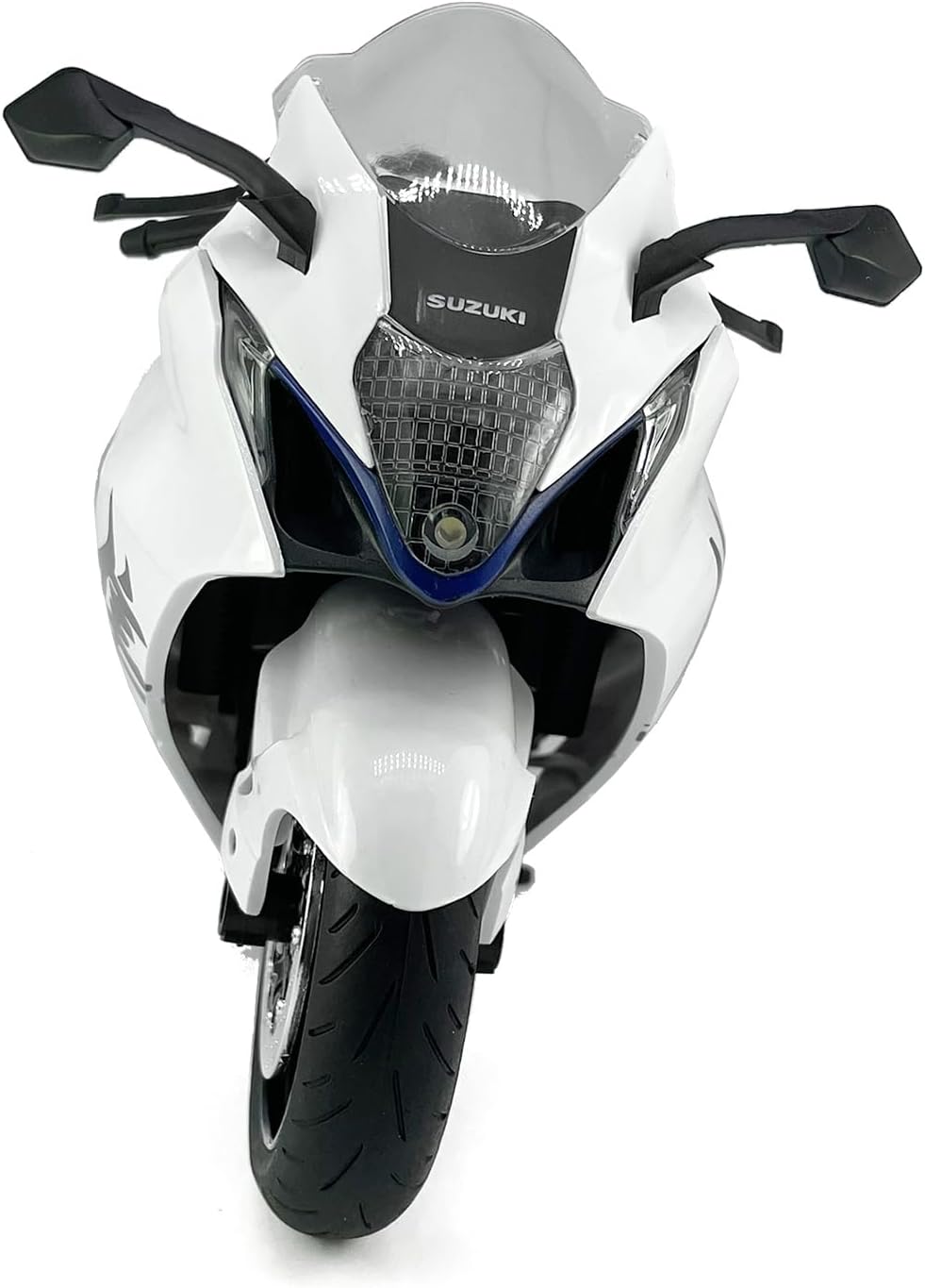 1:9 Scale for Suzuki Hayabusa Motorcycle Model Toy, Plastic and Metal Diecast Toy Motorcycle Bike, Light Effect, Mens Collection, Toys for Boys Kids Gifts, Cake Topper Home Office Decor, White