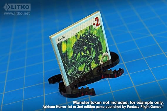 LITKO Monster Base | Compatible with Arkham 3rd Edition | Cthulhu Games | Eldritch Horror | Translucent Red (8)