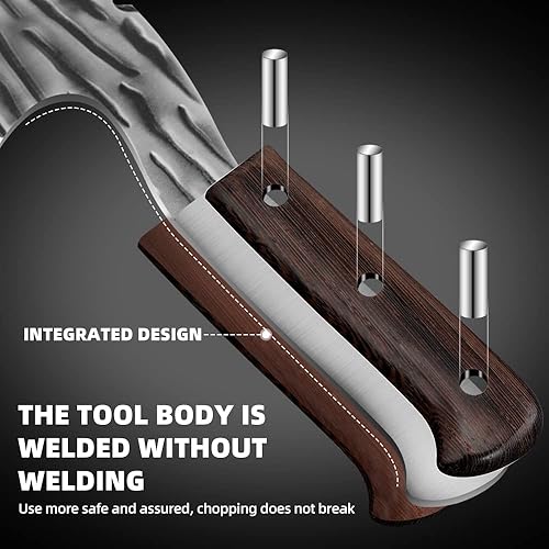 Miniatura 5 de Cuchillo de carnicero hecho a mano con forma de hachas forjado resistente al carbono cortador de deshuesos cortador de verduras cuchillo de chef de