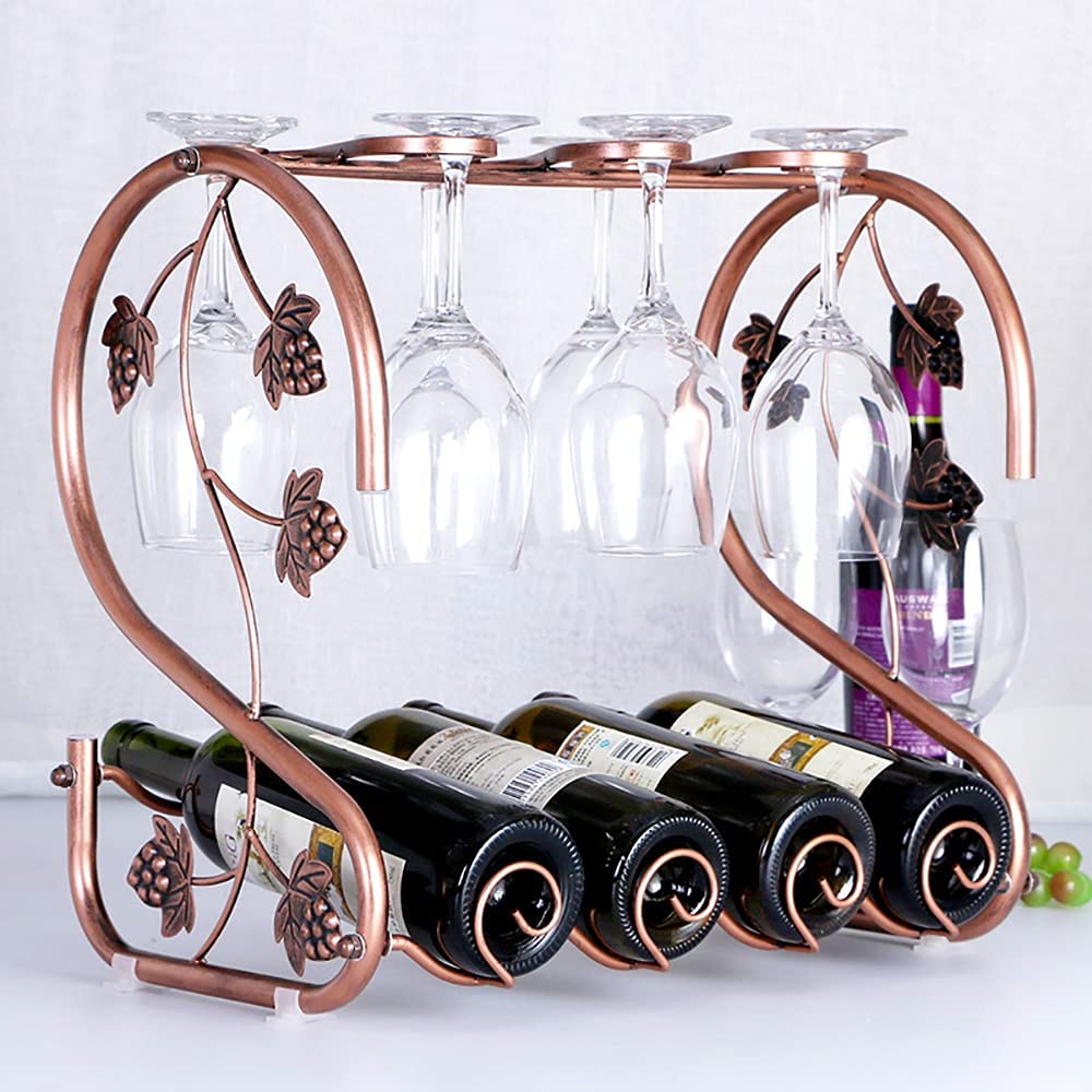 Botellero de vino para encimera, estilo europeo, creativo, para el hogar, decoración de gabinete de vino, adornos, estante alto para copas de vino, estante para botellas de vino pequeño