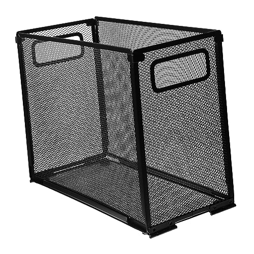 KALLORY File Organizer Metal File Holder with Open Handle Easy to Disassemble Desk Organizer for Papers and Magazines Compact and Stable Storage for Office and Home