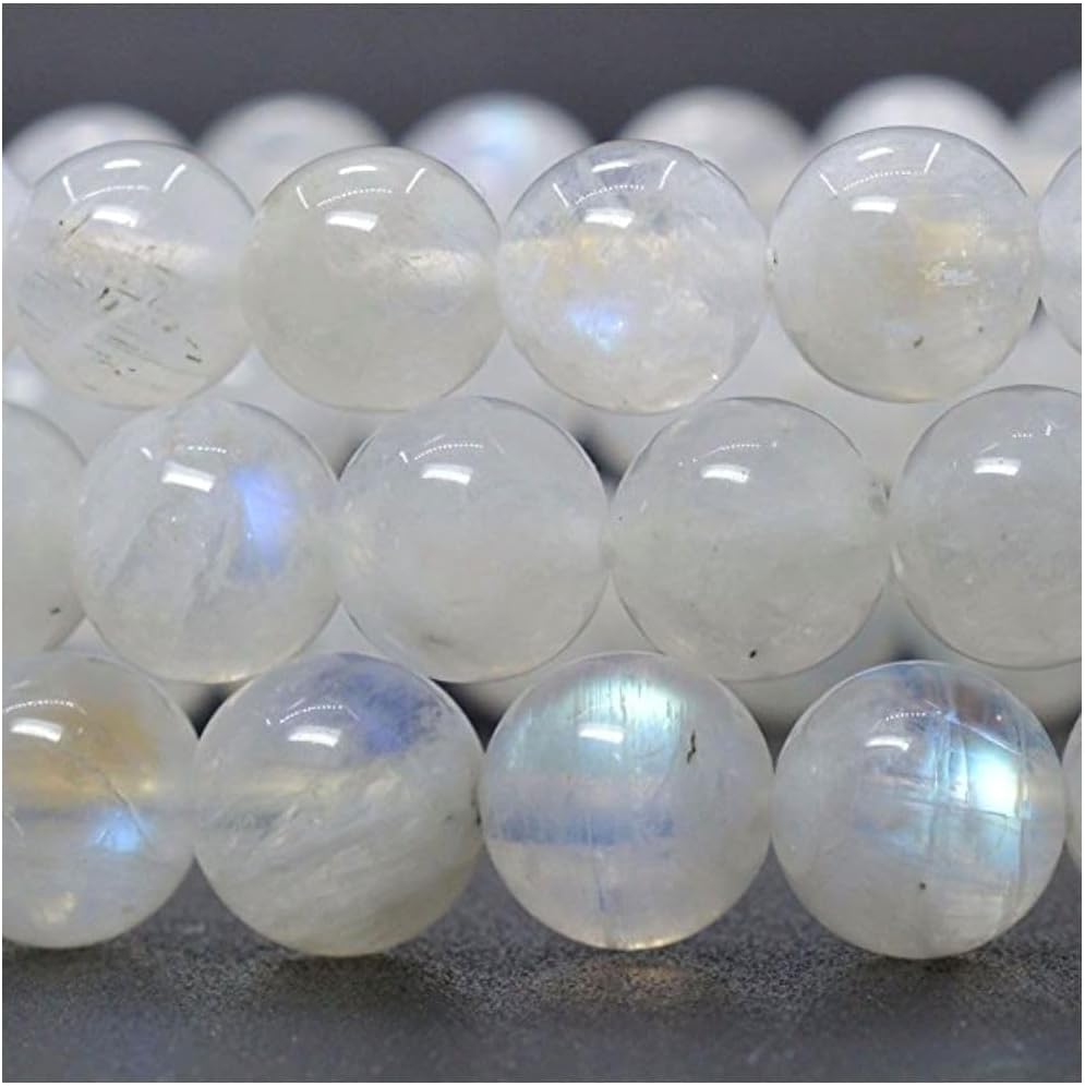 120pcs Adabele Natural Blue Flash Moonstone Healing Gemstone 6mm Round Loose Beads Gem Stone Spacer for DIY Craft Jewelry Making GY30-6