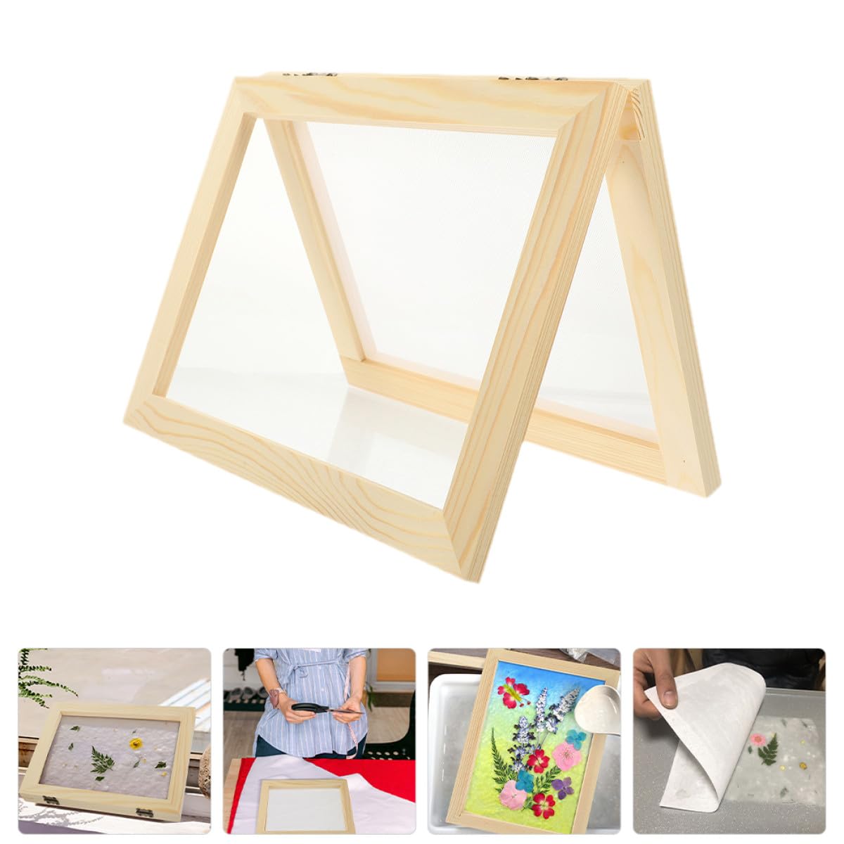 Anneome Cornice in Legno per Carta Fatta Mano DIY Stampo per Lavori Artigianali Telaio per Arti e Mestieri Semplice da Usare e Pulire Materiale Naturale