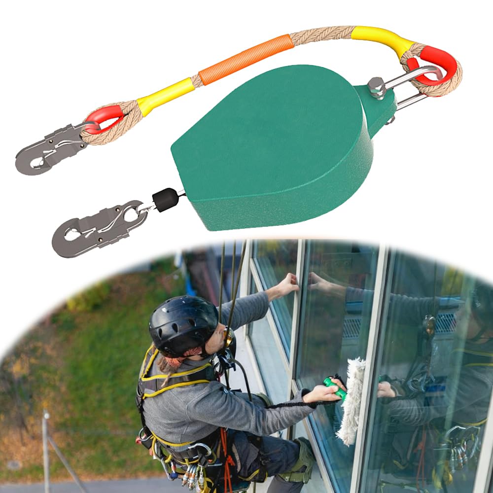 Dispositivo Anticaídas Retráctil 10m, Línea de Vida Retráctil de Seguridad, Dispositivo de Seguridad de Altura, para Techado y Construcción, Carga:150kg