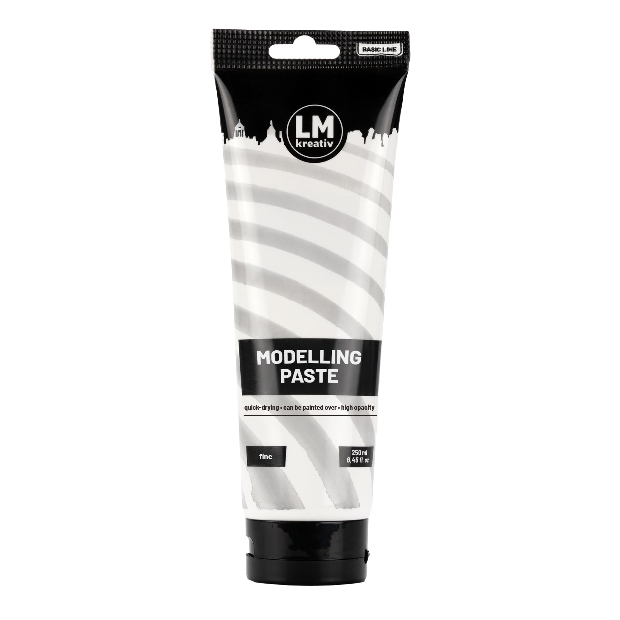 LM-Kreativ Fine Texture White 8.45 fl oz – Modeling Paste for Acrylic Painting, Textures, and Effects – Versatile for Canvas, Wood, and Other Surfaces