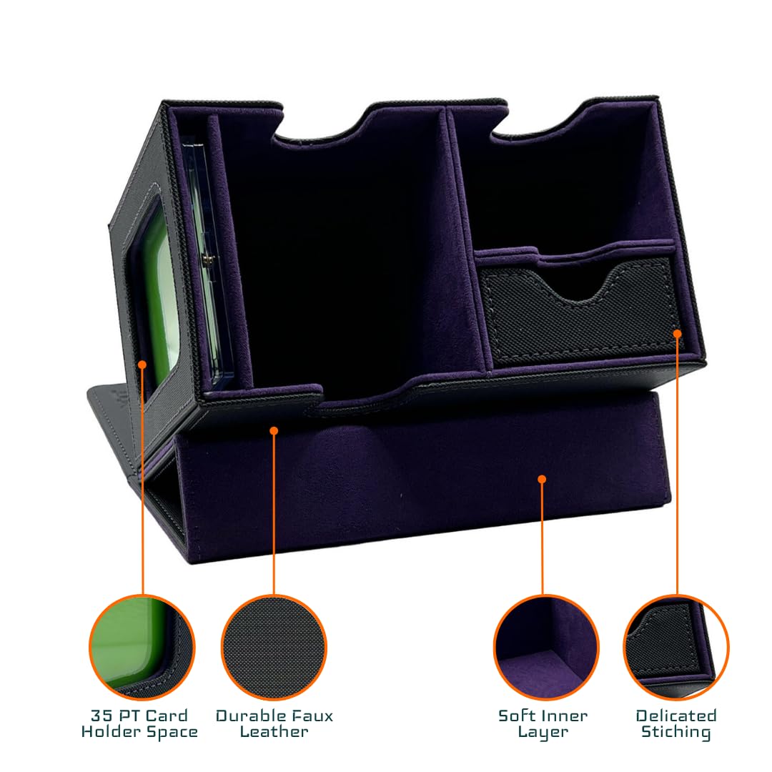 PUKARA Commander Card Deck Box for MTG. Card Storage with Magnetic Closure, MTG Deck Box, Includes 100 Card Sleeves, Dividers - Image 3