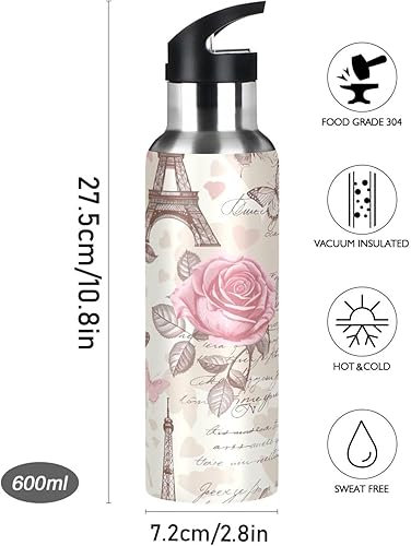 Miniatura 9 de Botella de agua de acero inoxidable aislada al vacío de 32 onzas, botellas de agua a prueba de fugas para gimnasio, viajes al aire libre, escuela,