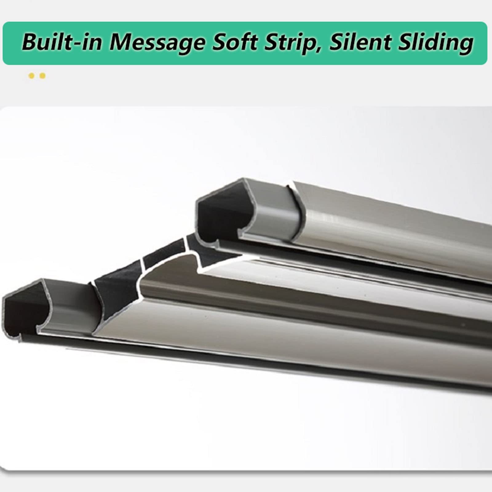 Binario Doppio da Soffitto per Asta per Tenda con Doppio Angolo di Corsa per Finestre A Bovindo della Camera da Letto Divisorio per Stanza del Camper 2 M/6,5 Piedi ColoWhite-2m/6.5ft