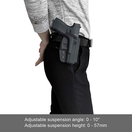 Miniatura 7 de OWB Funda Kydex para Glock 17 19 19 x 44 45 26 (Gen 1-5)  Glock 22 23 25 27 31 32 33 30s (Gen 3-4)  Cinturón exterior de 1.5-2 pulgadas Clip de