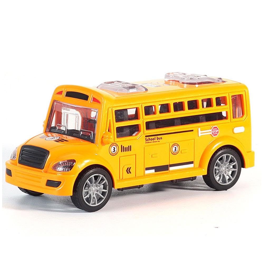 School Bus Toy, Friction Powered Yellow Bus with Openable Doors, Learning Role Toys For Toddlers 3-5, Ages Presc Play