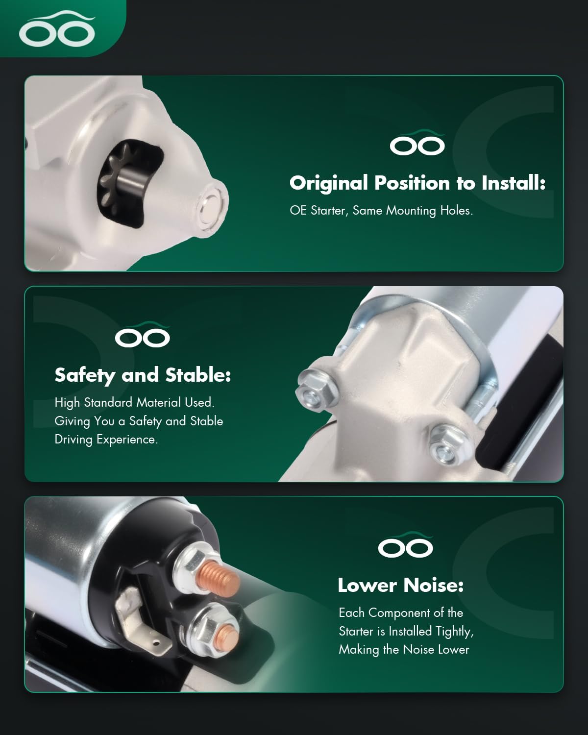 SCITOO Starter Motor fit for CUB CADET 1997 1998 1999 Z48 Kohler 18HP Gas for CUB CADET 2166 Replacement Starter AM018390