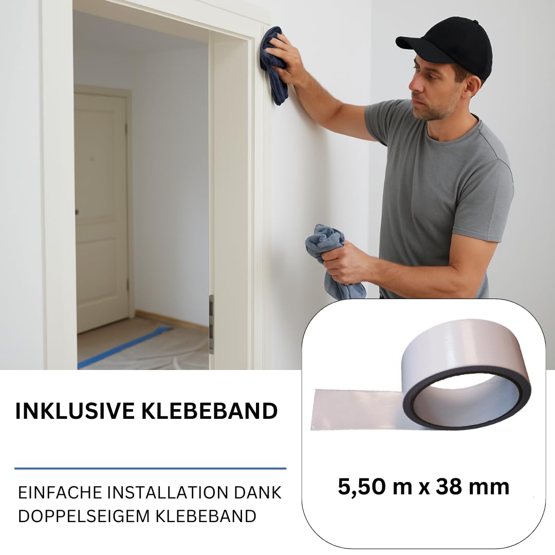 Staubschutztür Folie 2er Set mit Reißverschluss Bautür [PE-Folie] 1,20 x 2,20 m inkl. doppelseitigem Klebeband - Baufolie [Staubtür]