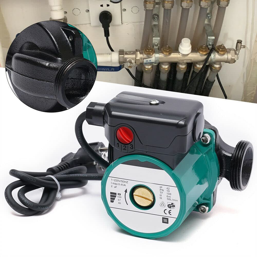 Bomba De Agua Bomba de circulación de 220V, bomba de calefacción for el hogar, caldera de circulación, bomba de refuerzo de presión de agua caliente, bomba de recirculación 50L/min 100W Bomba Agua