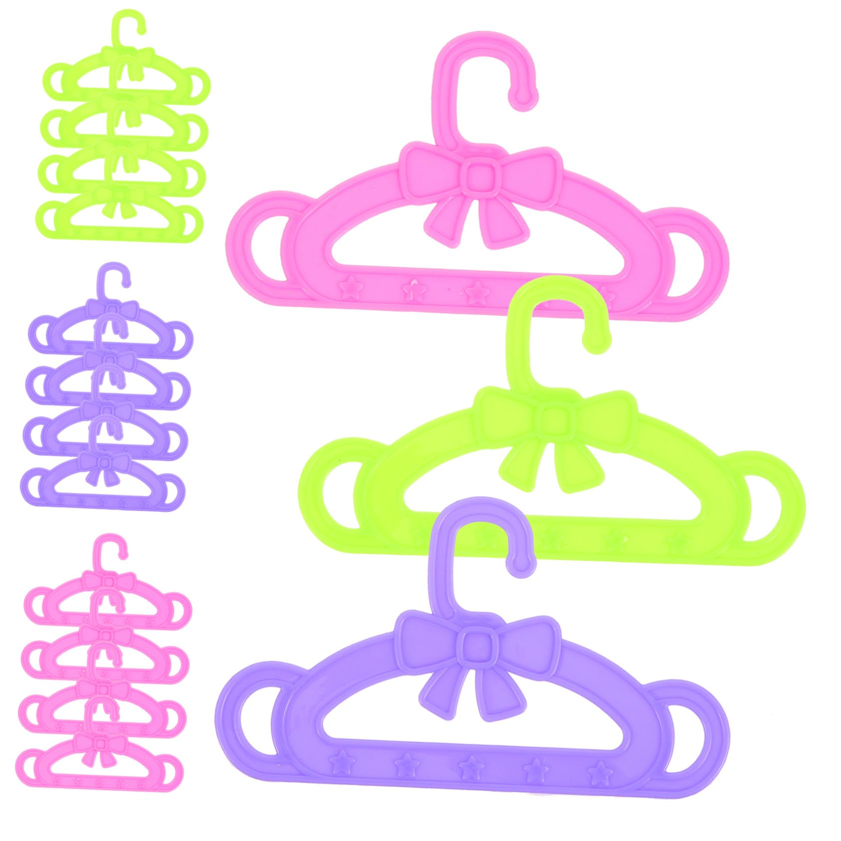 BESTonZON Perchas para Trajes y Ropa De Muñecas 15 Piezas De Plástico, para Niños, para Mantener Orden Cuarto De Juegos
