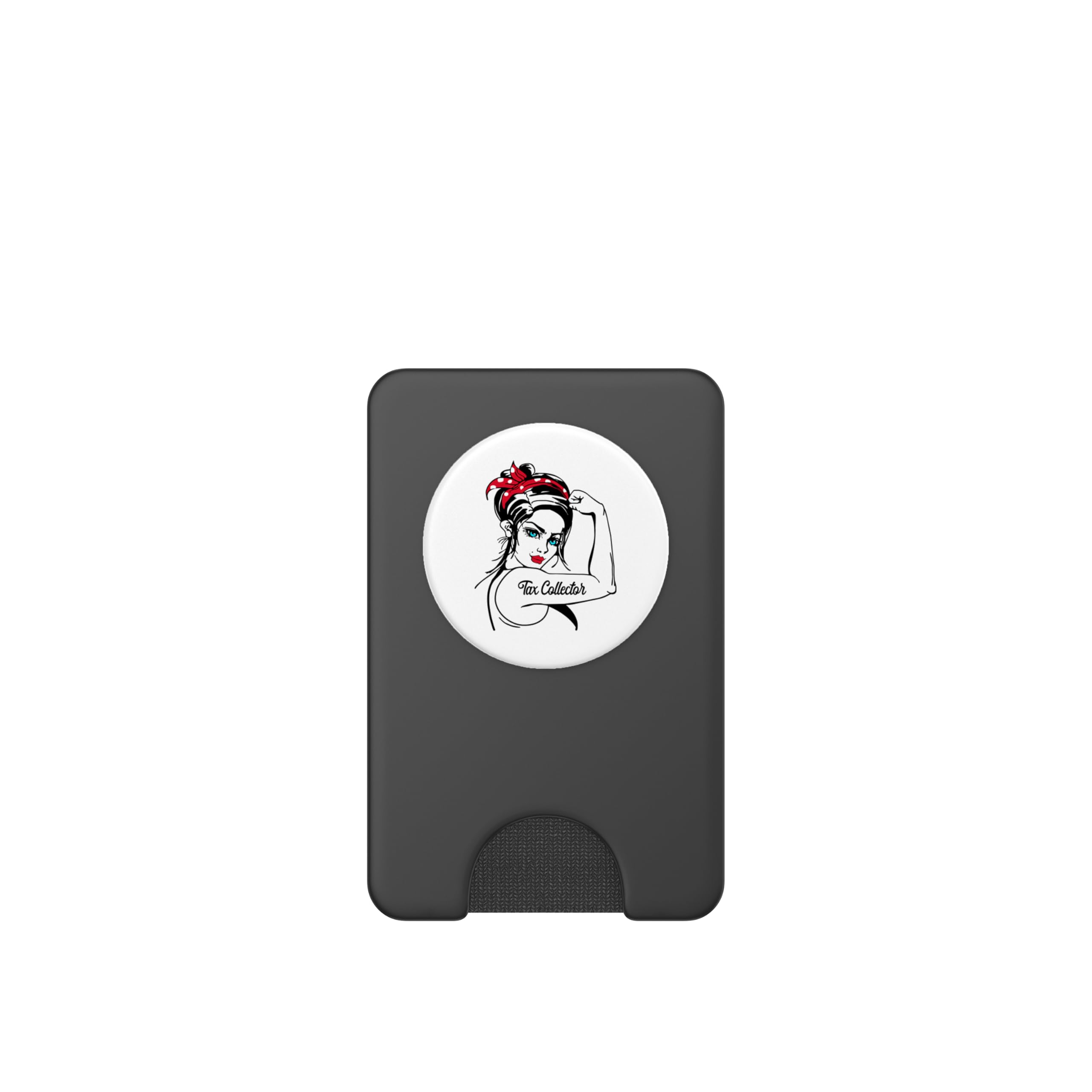 Female Tax Collector Rosie The Riveter Pin Up Girl PopSockets PopWallet for MagSafe, Black - Image 2