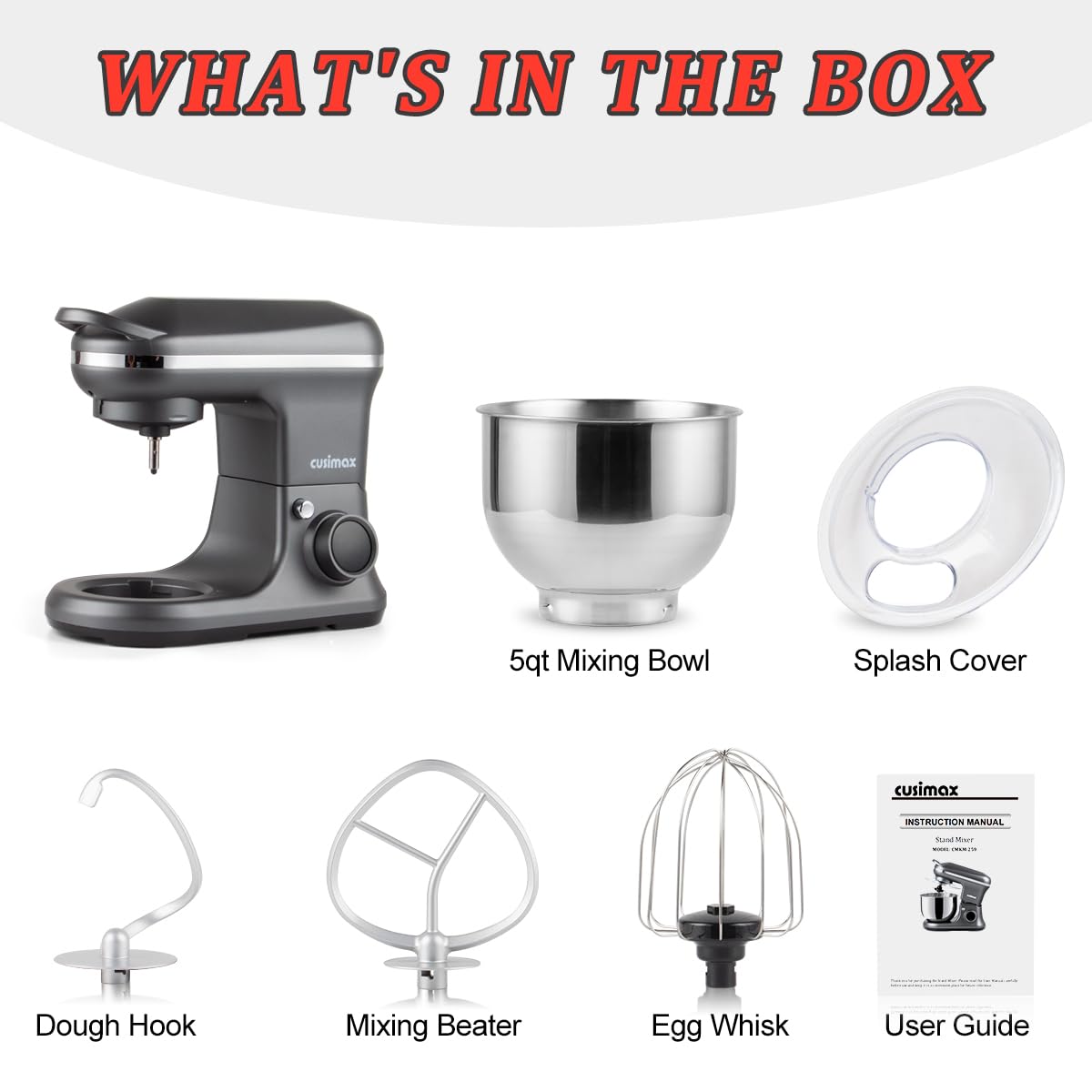Amazon.com: CUSIMAX Stand Mixer, Dough Mixer with Digital Switch