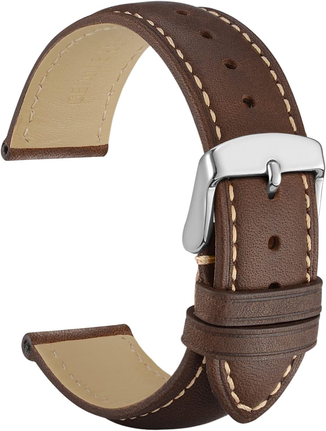 Wocci Watch Strap, 0.55, 0.63, 0.71, 0.75, 0.79, 0.83, 0.87, 0.91, 0.94 inch (14, 16, 18, 19, 20, 21, 22, 23, 24mm), Replacement Band, Vintage Leather Watch Band, Genuine Leather