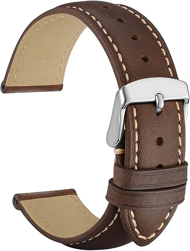 WOCCI - Correa de reloj de cuero vintage 14 mm0.55 pulgadas, 16 mm0.63 pulgadas, 18 mm0.70 pulgadas, 19 mm0.74 pulgadas, 20 mm0.78 pulgadas, 21