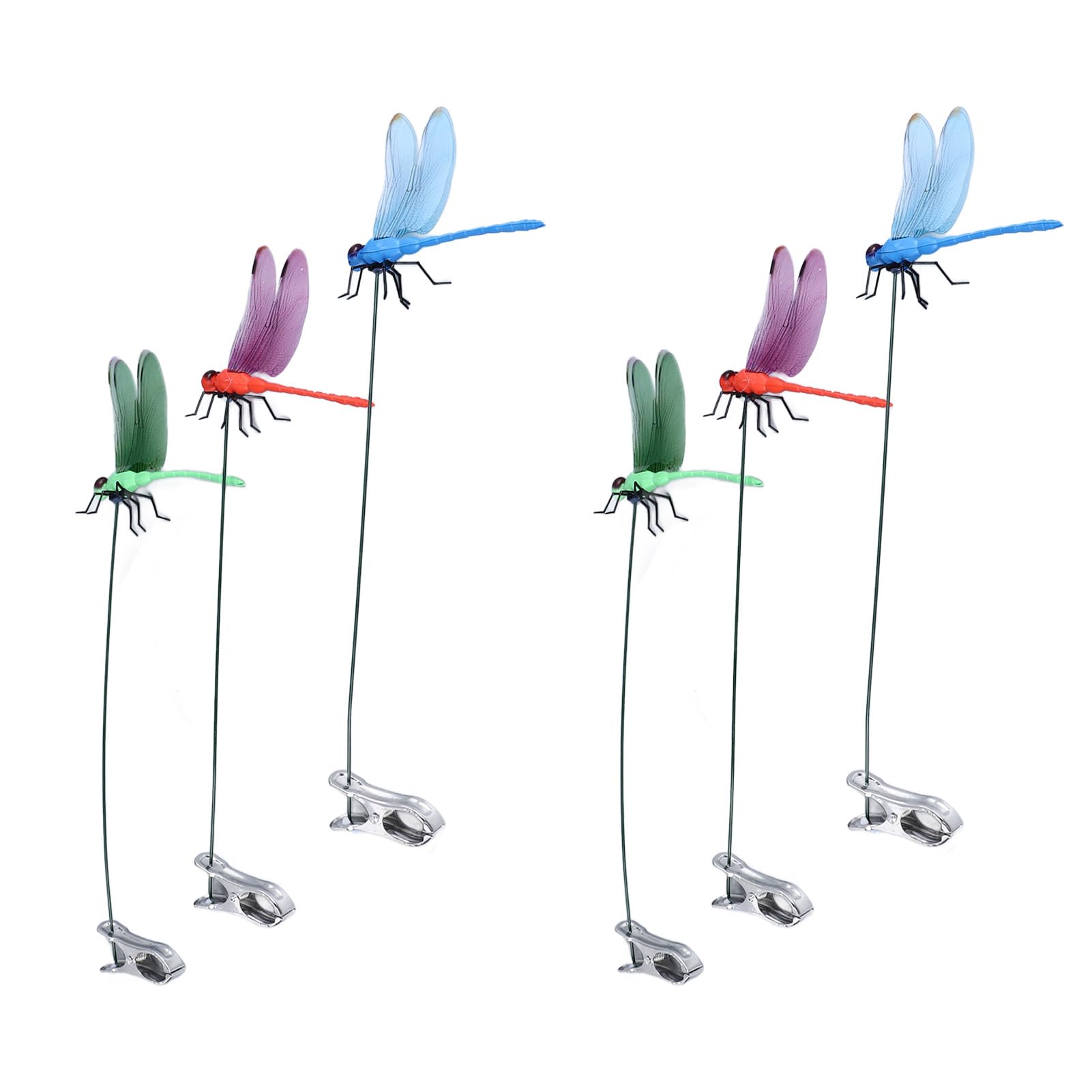 Fałszywe Klipsy na Słupki Ważki Dekoracje Zdobione Ozdoby Dekoracyjne Zaciski Mocujące Posągi Zewnętrzne (6PCS)