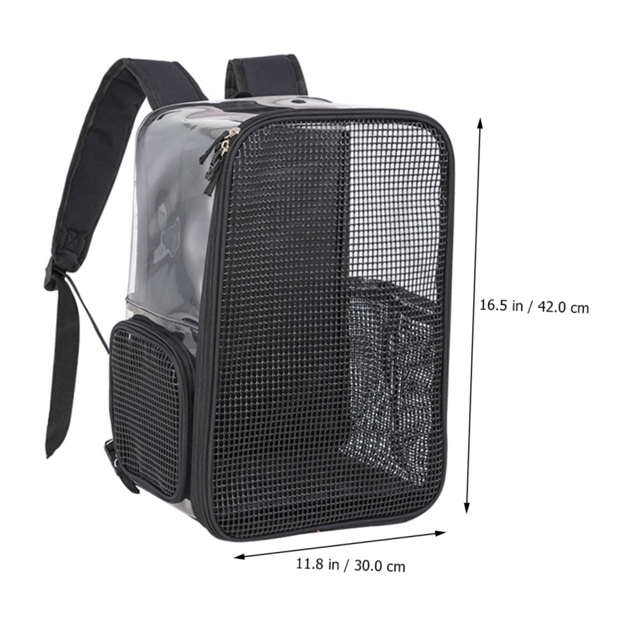 Zaino Trasportino per Gatti Traspirante, Grande Capacità, Nero | Oxford Cloth, per Escursioni e Metropolitana, Comodo da Portare, Borsa Pet per Uso Quotidiano