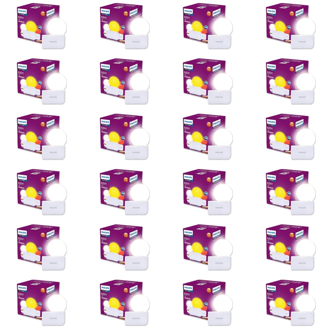 Philips 0.5W LED Bulb White | Joy Vision Plug-and-Play LED Night Lamp | Night Light for Bedrooms & Corridors | 2-Pin Socket | Energy Saving, Long Life | Pack of 24-picture-40