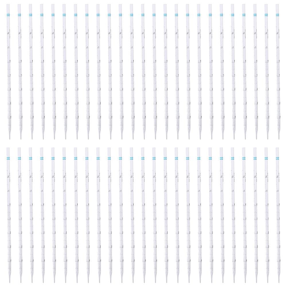 FEIYING 50Pcs 5ml Scientific Steriled Pipettes,Sterile Serological Pipettes