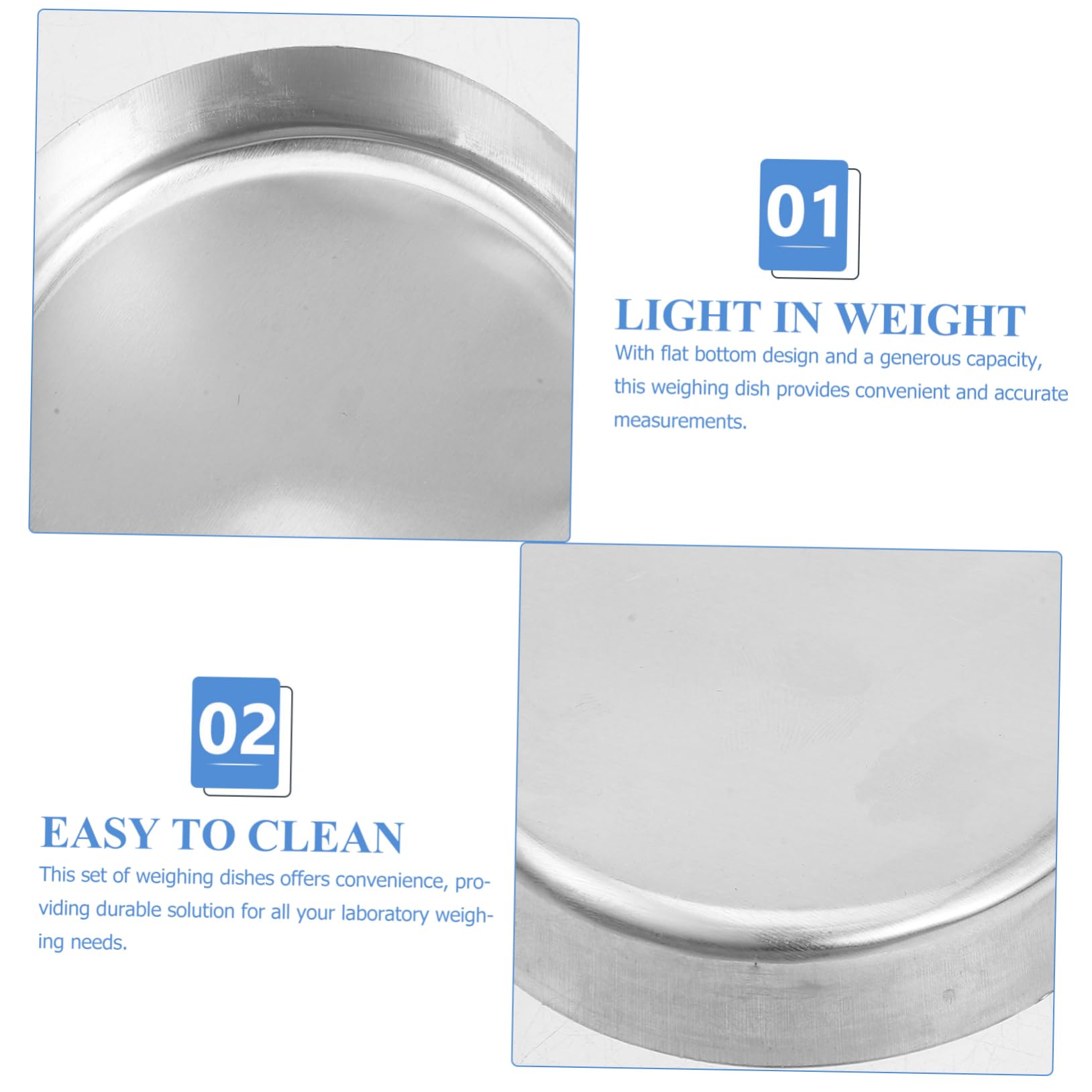 Zerodeko 5 Sätze Wiegeschale Pulver Proben Für Wiegen Boote Messung Tabletts Wiegeplatte Waagschalen Ausgleichen Wägeplatten Wiegeboot Messen Silver Aluminium 10 Stück * 5
