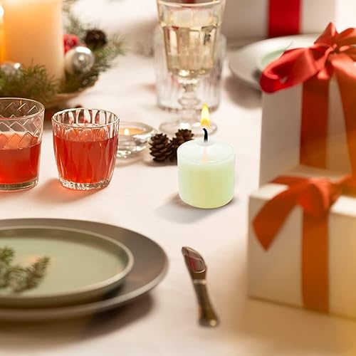 Miniatura 3 de Velas votivas blancas sin perfume a granel, 36 paquetes de velas pequeñas de cera de 1.5 pulgadas para bodas, fiestas, vacaciones y hogar, 10 horas