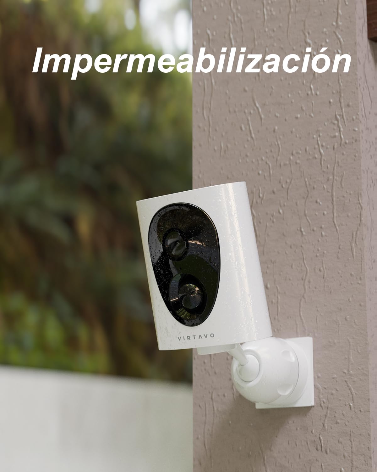 VIRTAVO 2K Camara Vigilancia WiFi Exterior/Interior sin Cables batería Recargable, QHD, IA para detección, Larga duración en Espera, visión Nocturna en Color, detección de Movimiento PIR | Detección PIR, audio bidireccional, WiFi 2.4GHz, sin suscripción,