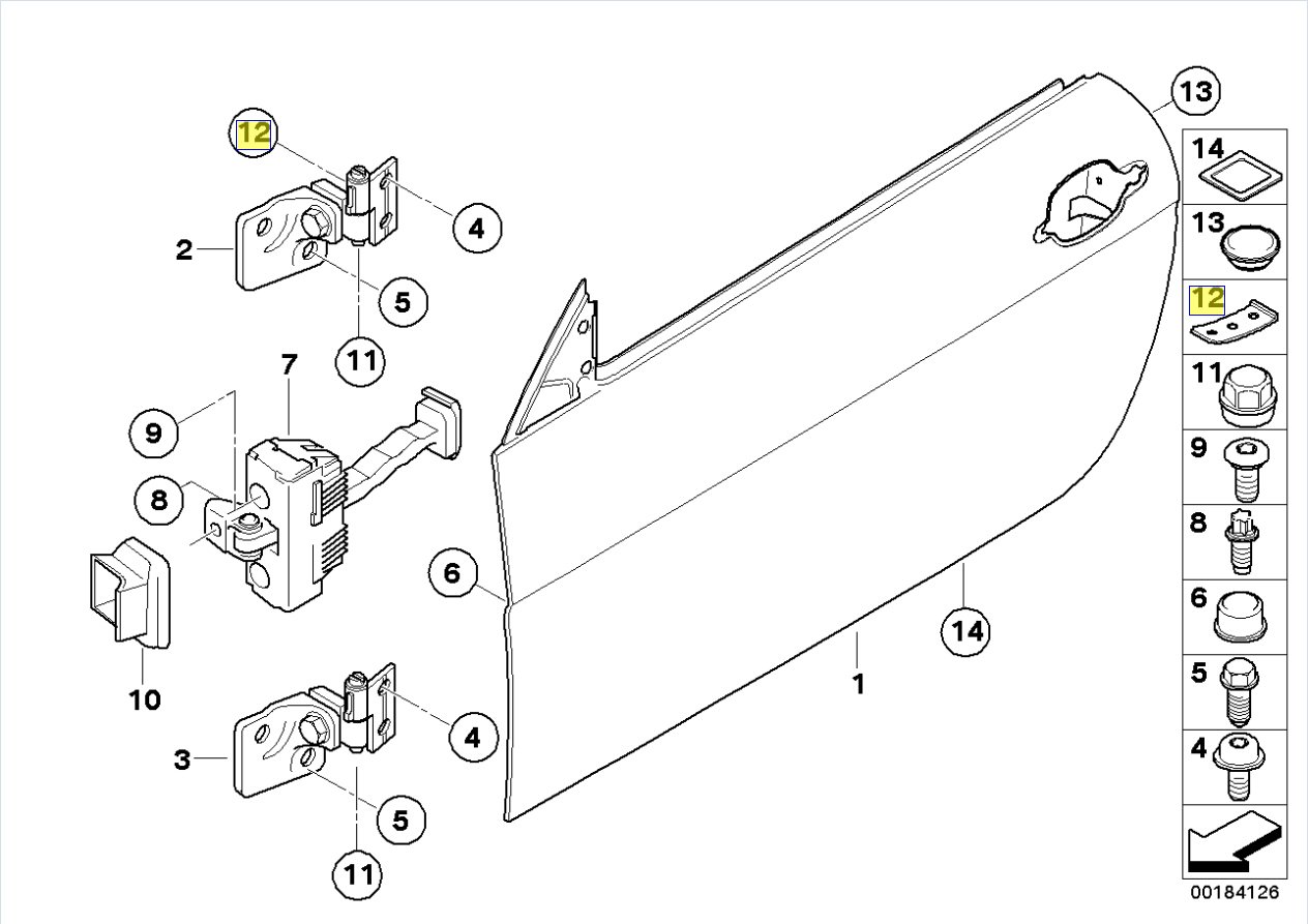 BMW Door Hinge Shim Adjuster Align Plate 0.5 mm 8173321