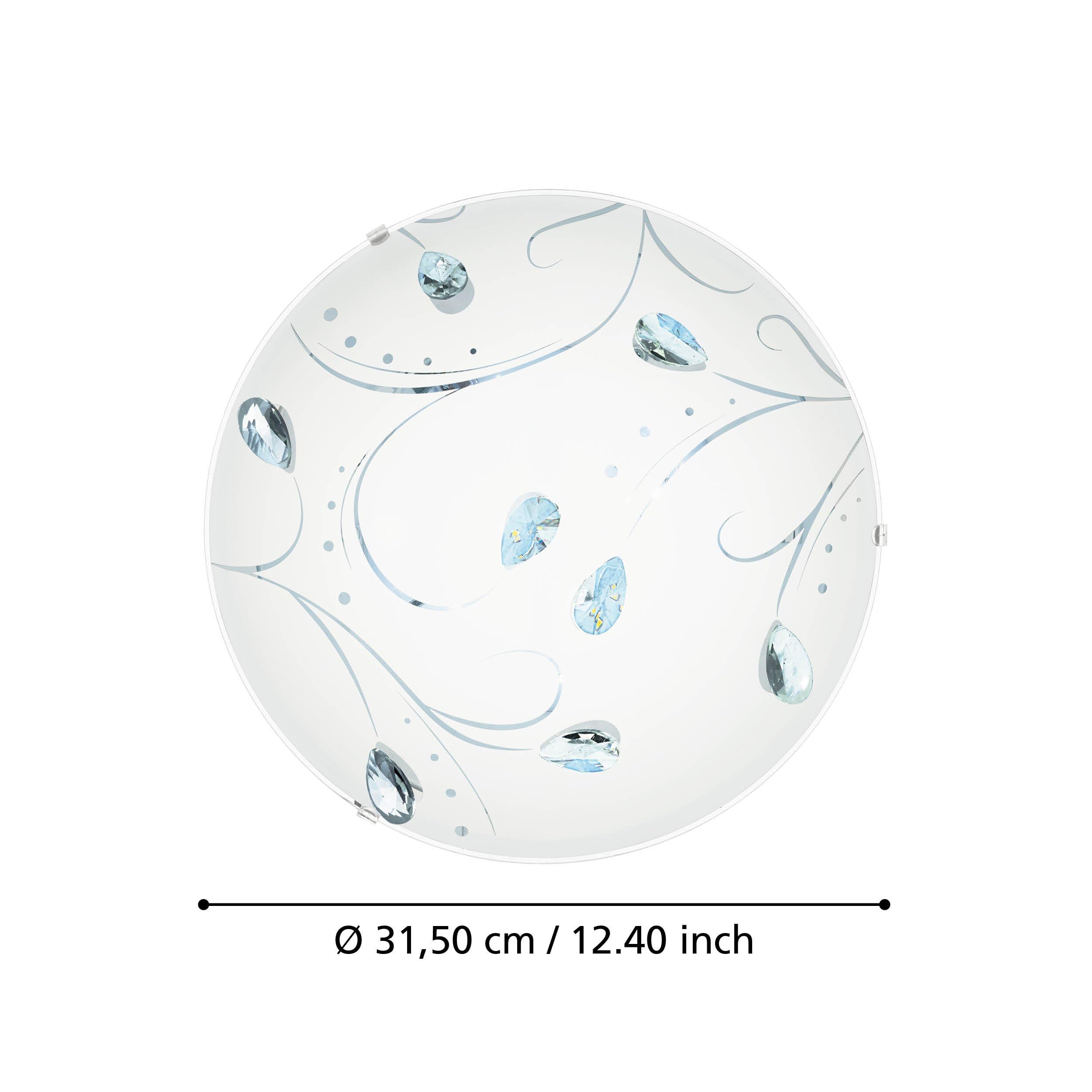 Eglo LED lampada da soffitto Sorrenta 1, fiamma, classica, metallo e vetro | con cristalli bianchi, lampada soggiorno, camera, LED corridoio luce neutra