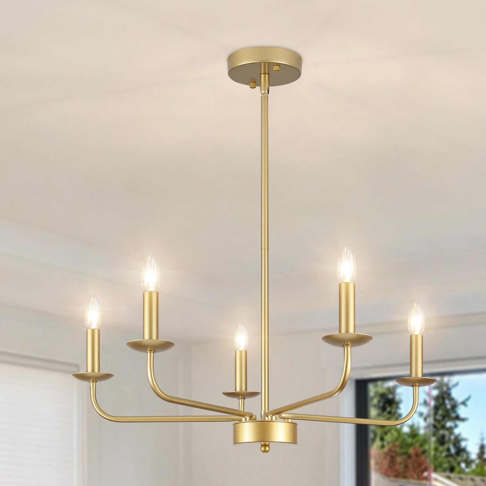 Lustre ZenithBeam 5 Lumières Noir Et Lin - Suspension Moderne 76cm Pour Salon/Cuisine