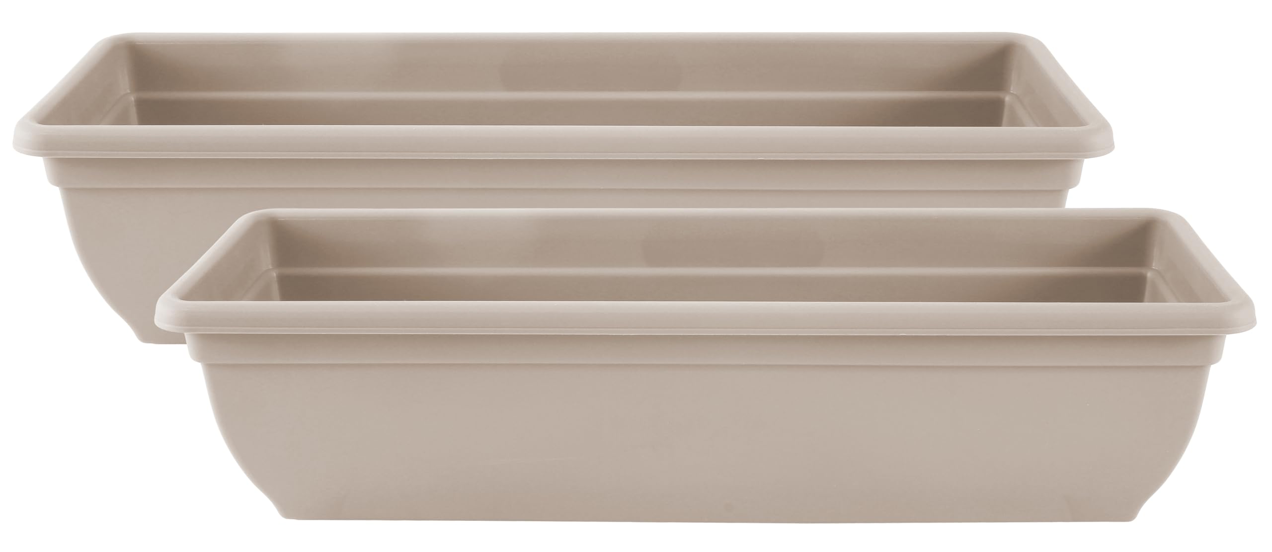 Muddy Hands Pack of 2-60cm Long Stone Trough Plant Pot Plastic Planter Indoor Home Outdoor Garden Window Herb Flower Box