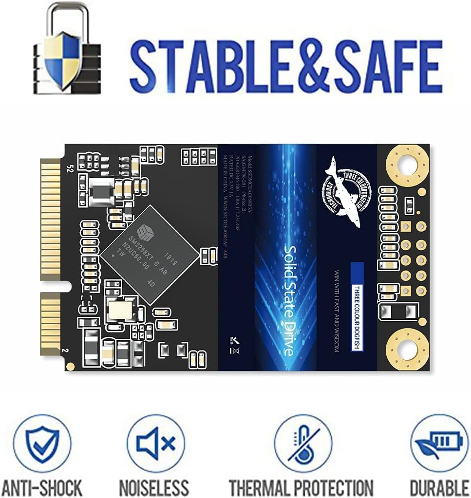THREE COLOUR DOGFISH Dogfish 16GB mSATA SSD Internal Hard Drive for Laptop SATA III 6GB/s Includes SSD 64GB 120GB 128GB 240GB 256GB 500GB 1TB (16GB, MSATA) in use