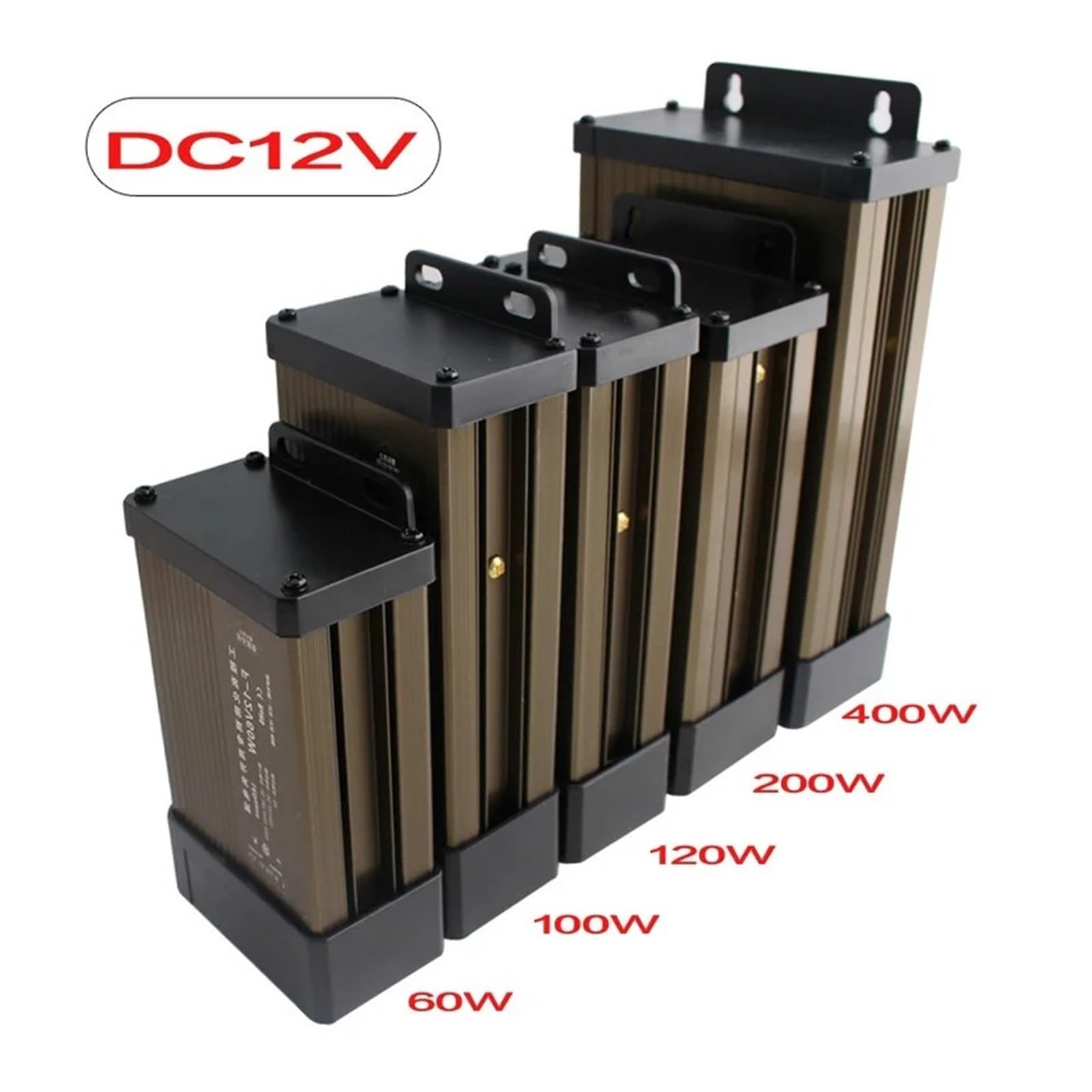 Source d'alimentation Smps 12V 500W, 5V 12V 24V 100W 200W 300W 400W 500W 220V à 5V 12V 24V, Alimentation extérieure étanche à la Pluie(12V 5A 60W)