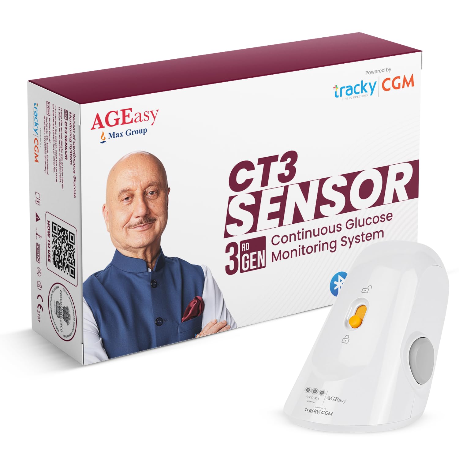 AGEasy Glucotrack Continuous Glucose Monitor Sensor | 14-Day Diabetic Patch Sensor | Needleless, Non-Invasive Glucose Monitoring Device on Arm | Bluetooth Connected CGM-image-45