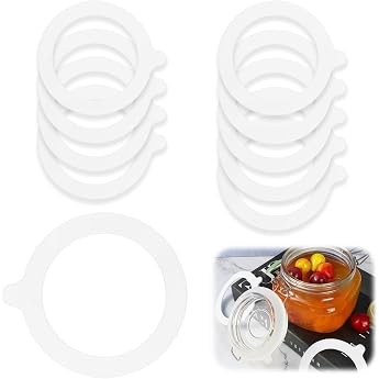 Silicone Replacement Seals Pack of 10 Rubber Rings for Preserving Jars 70 x 95 mm Sealing Rings for Preserving Jars White Silicone Seal for Preserving Jars for Normal Wide Mouth Jars Mason Jar Lids