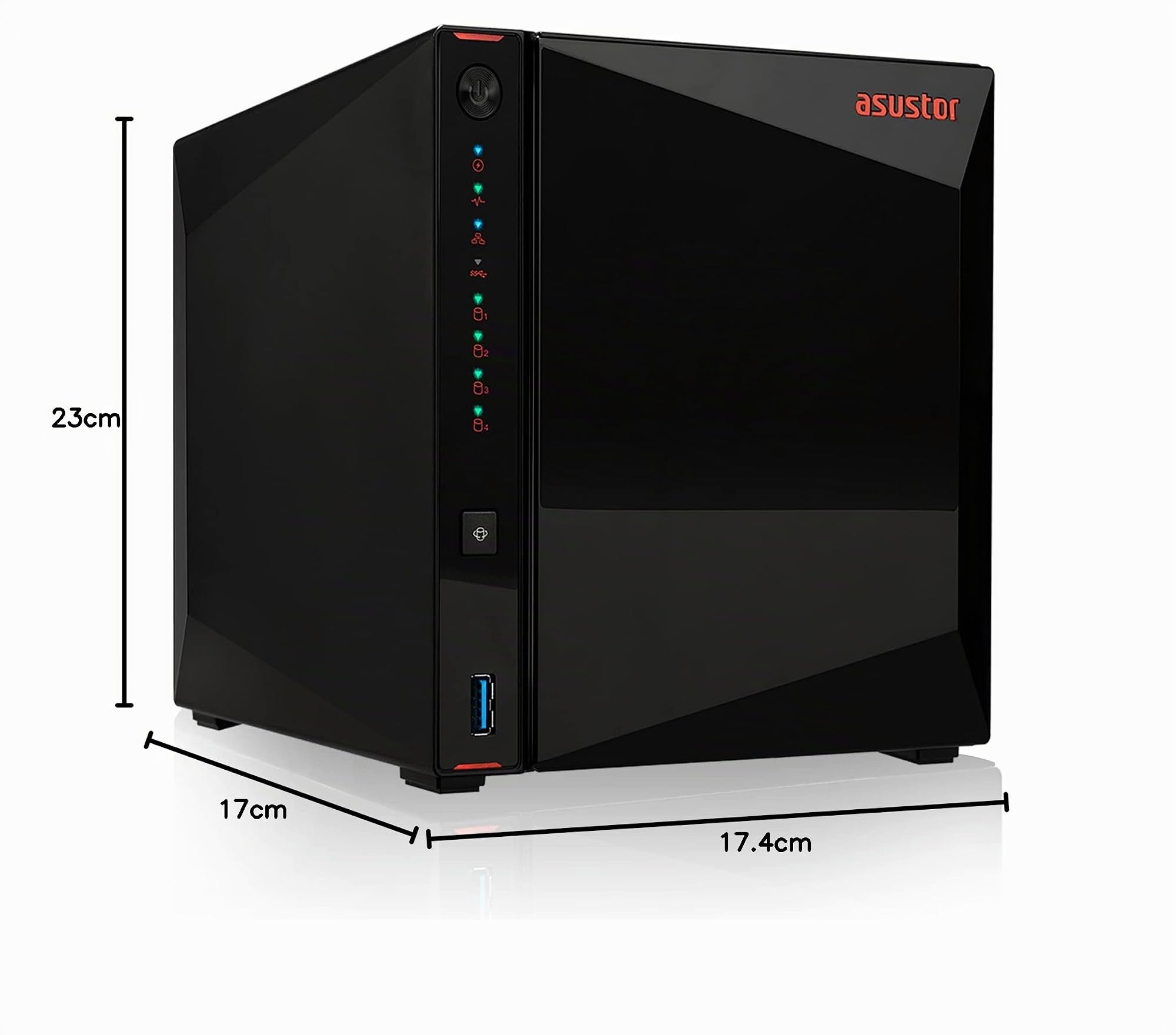 Asustor AS5304T Nimbustor 4 Bahías NAS - Dispositivo de Almacenamiento en Red, CPU Quad Core 1.5 GHz, 4GB de RAM DDR4 (Sin Disco)