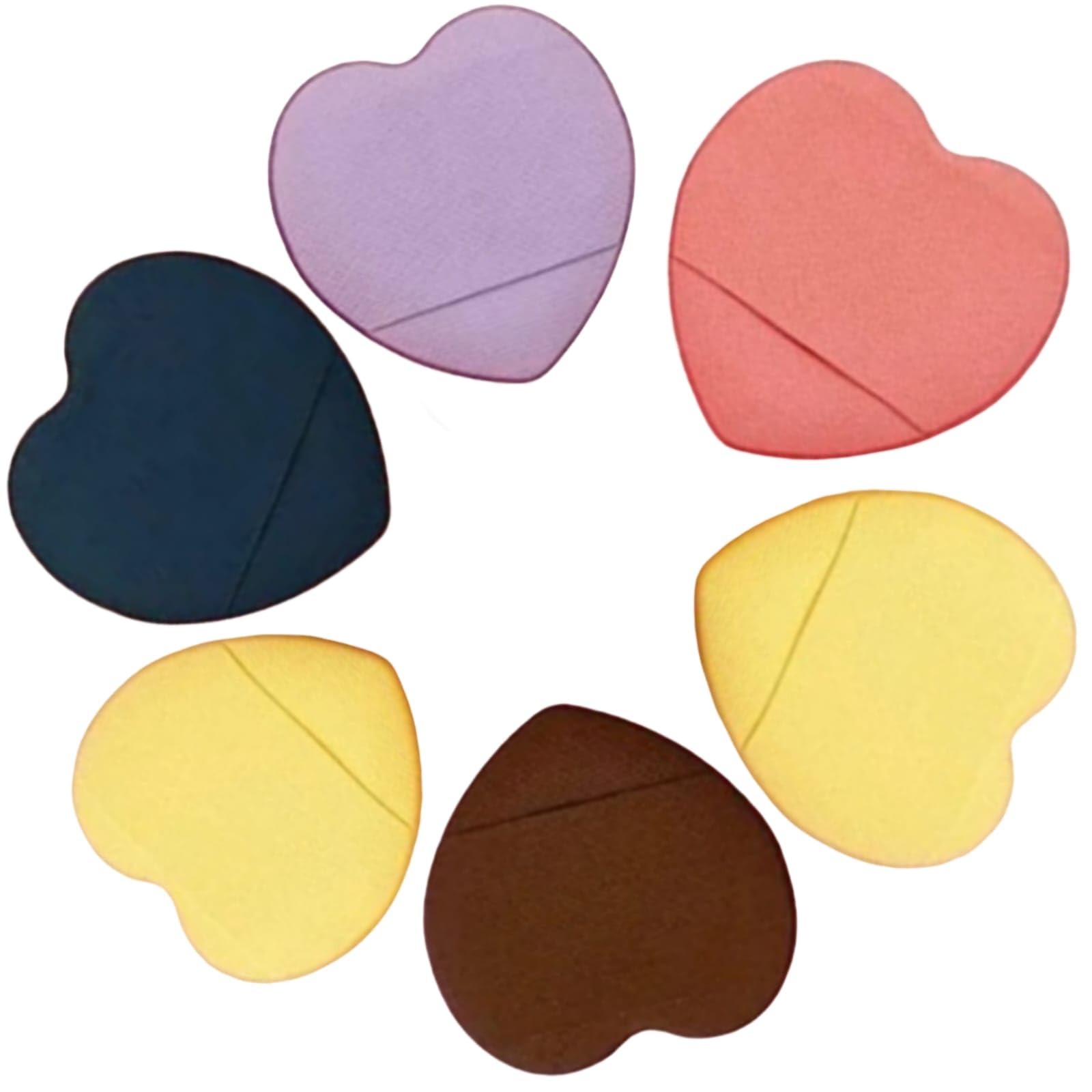 Beautiflame 6 Pieces Heart Finger Powder Puff Mini Makeup Puff Blender Makeup Tools Soft Sponge Suitable for Foundation Concealer Repair Cream Eye Shadow Liquid Cosmetics - Multicolor
