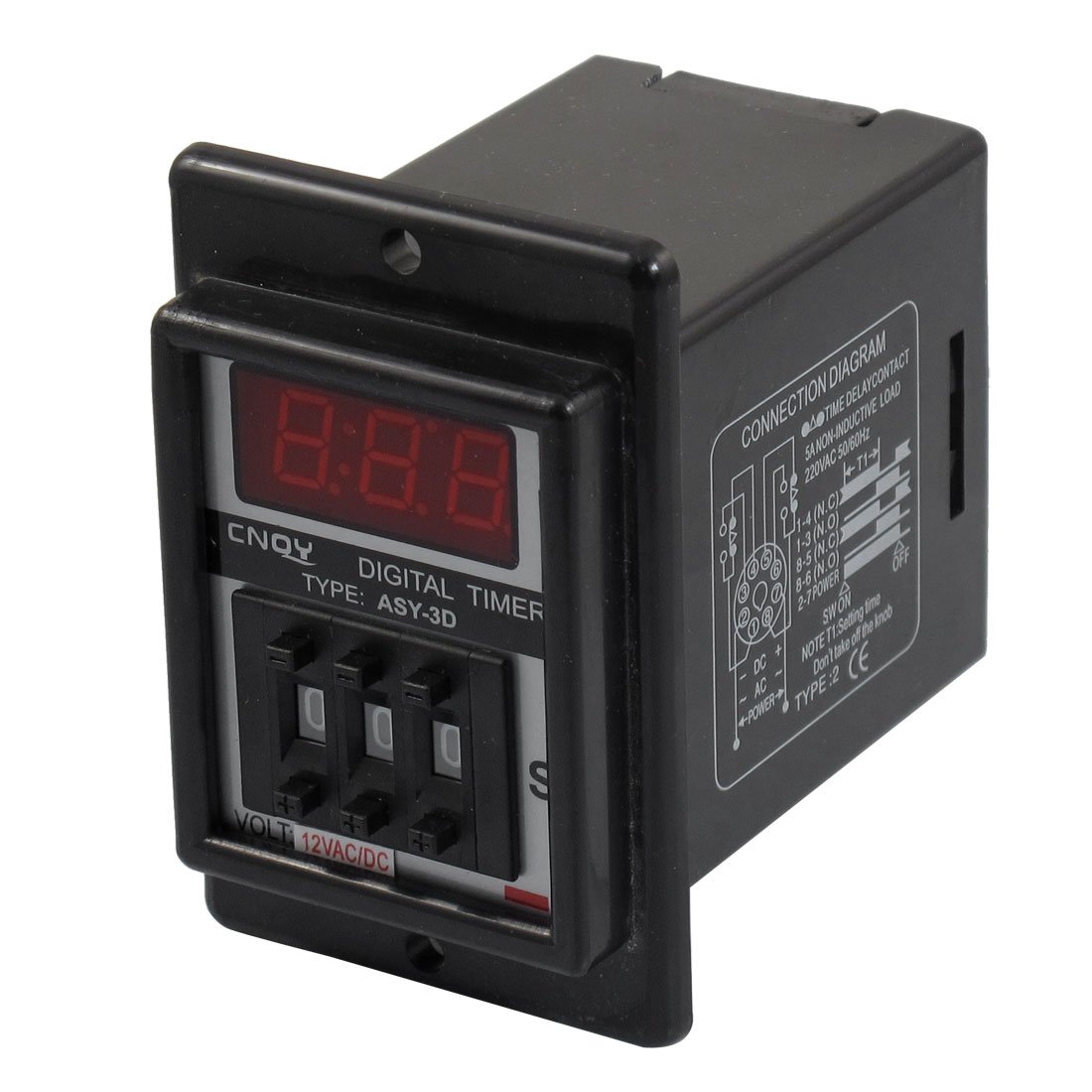 Temporizador digital relé de retardo MESKEL AC/DC 12V 8 pines ASY-3D para cuadros eléctricos