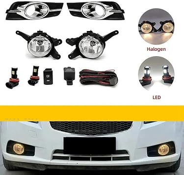 Car Front Bumper Fog Light Kits For Chevrolet Cruze 2009-2014 Chrome Fog Lamp Cover Grill Bezel Auto Modification