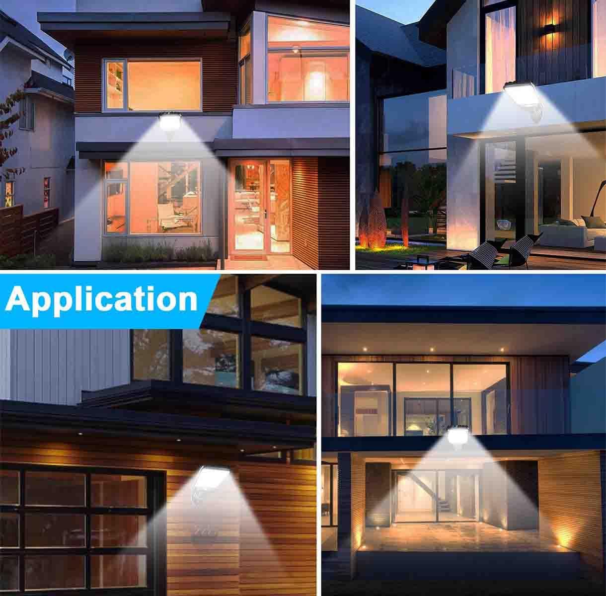 Solar Lights Outdoor 3 Lighting Modes, Motion Sensor Security Lights, IP65 Waterproof Solar Powered Wall Lights for Garden Patio Yard Deck Pendant Lights