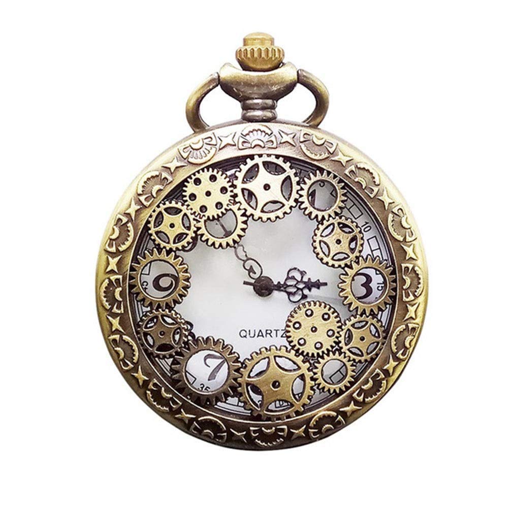 Vintage Pocket Watches BMen Women Pocket Watch Mechanical Pocket Watches Engraved Roman Numerals Pocketwatch For Birthday Anniversary Day Pocket Watch with Chain,Pocket watch